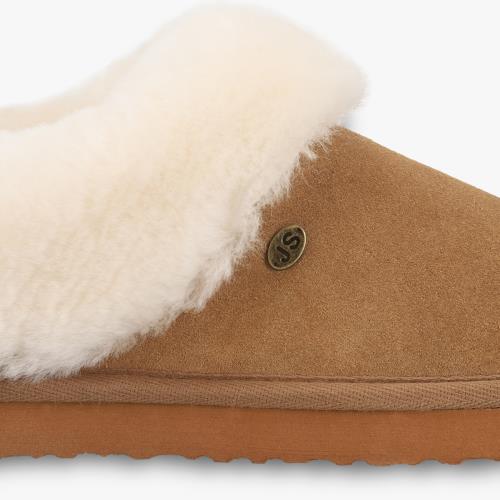 Ladies Holly Full Back Sheepskin Slipper Chestnut Extra Image 4